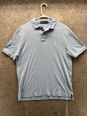 Polo Ralph Lauren Polo Shirt Mens Medium Blue Pony Logo Short Sleeve Casual